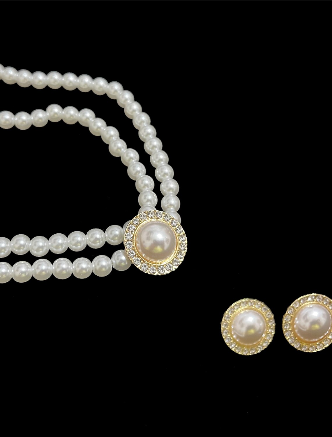 Bridal Jewelry Sets 1 set Imitation Pearl 1 Necklace 1 Ring Earrings Women's Fashion Personalized Retro Precious Round Jewelry Set For Wedding Anniversary Special Occasion
