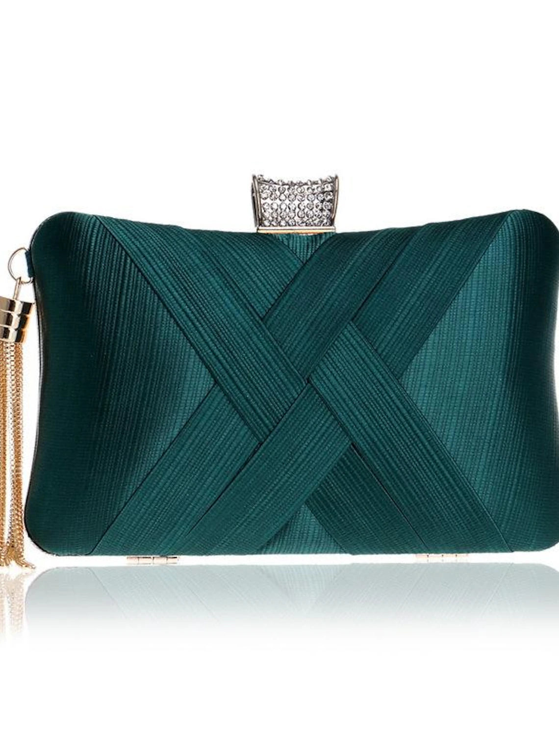 Damen Clutch Abendtasche Wristlet Clutch Taschen Seide Party Brautparty Urlaub Quaste Kette Große Kapazität