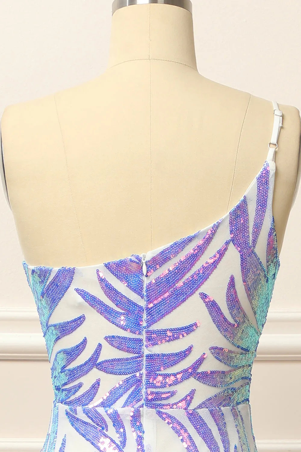 Mermaid Glitter One Shoulder Sequins Prom Dress