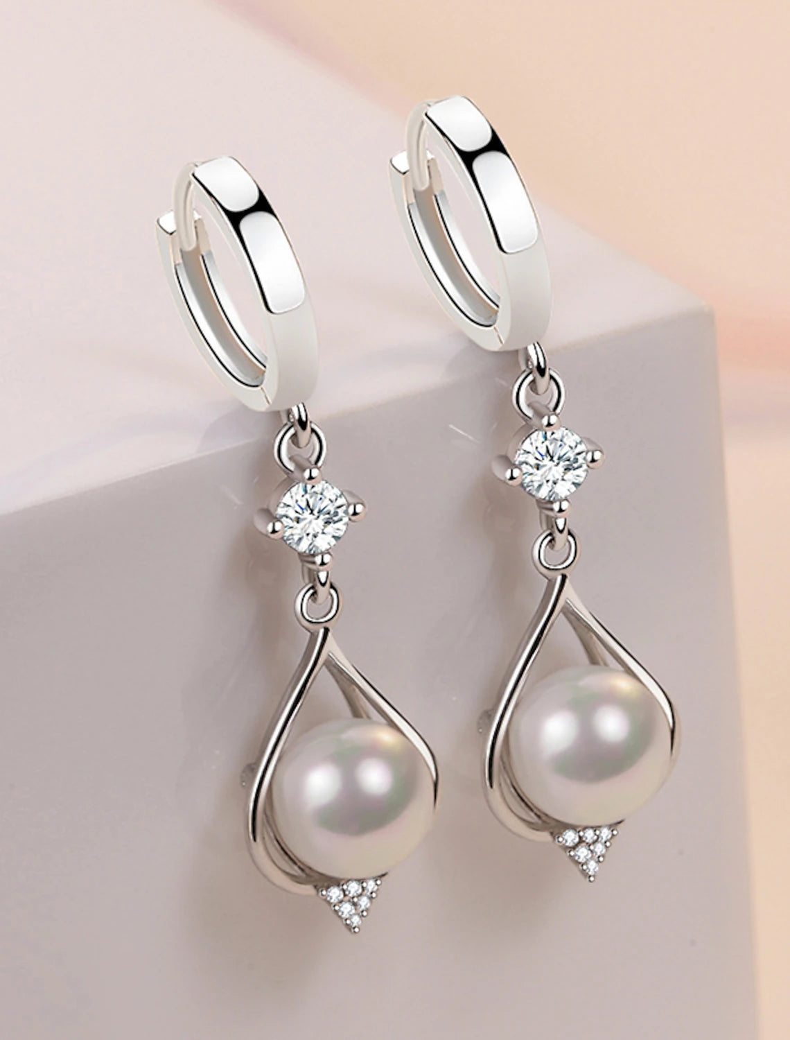 Women's Pearl Drop Earrings Classic Drop Precious Petal Stylish Simple Earrings Jewelry Gold / White For Gift Festival 1 Pair