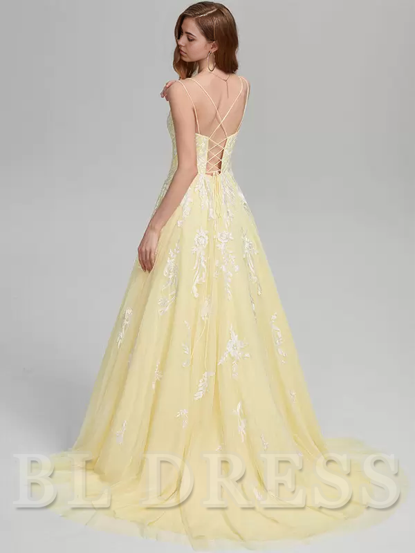 A-Line Square Neck Lace Sleeveless Lace formal dresses Bridesmaid Dresses evening gown Prom Dress