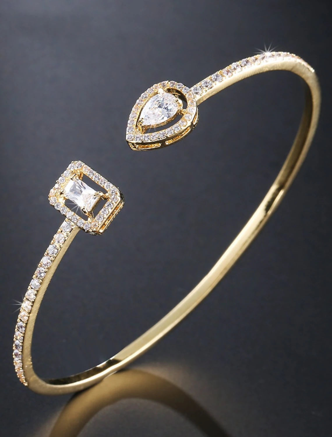 Women's Zircon Bracelet Bangles Classic Drop Fashion Trendy Copper Bracelet Jewelry Silver / Rose Gold / Golden For Party Gift