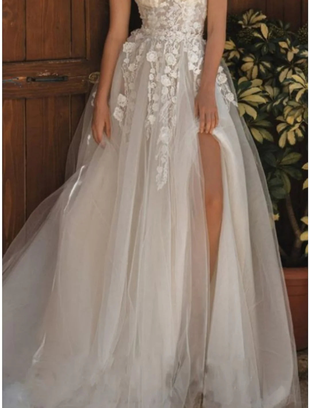 A-Line Off-The-Shoulder Floor-Length Lace Wedding Dress