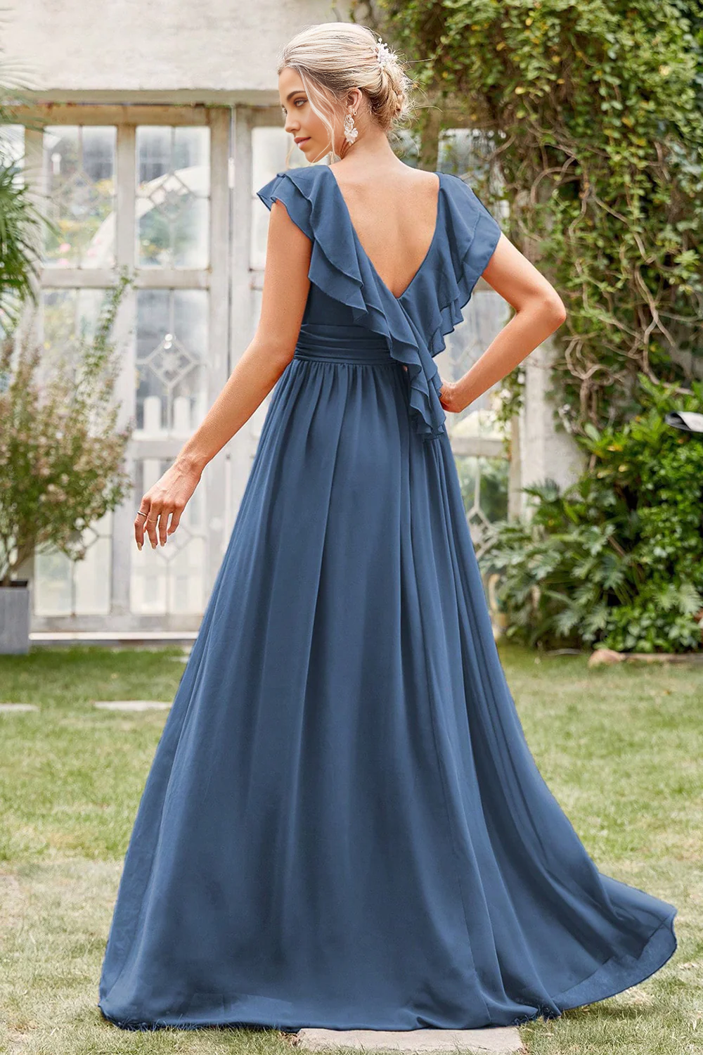 A-Line V-Neck Formal Dress Bridesmaid Dresses Prom Dresses