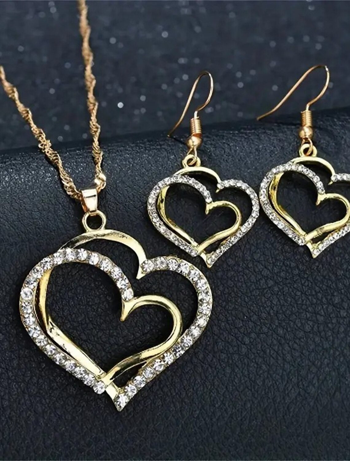 Jewelry Set 3pcs Alloy 1 Necklace Earrings Bracelets Women's Vintage Fashion Geometrical Heart Geometric Jewelry Set For Wedding Party Special Occasion