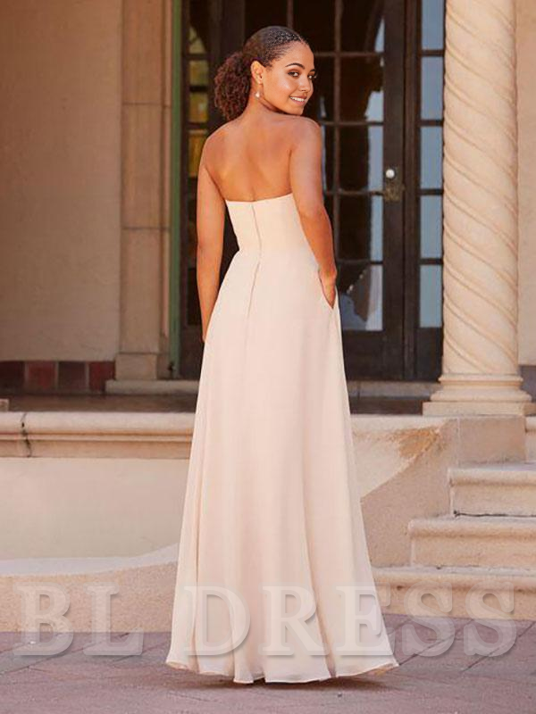 A-Line Floor-Length Zipper Chiffon formal dresses Bridesmaid Dresses evening gown Prom Dress