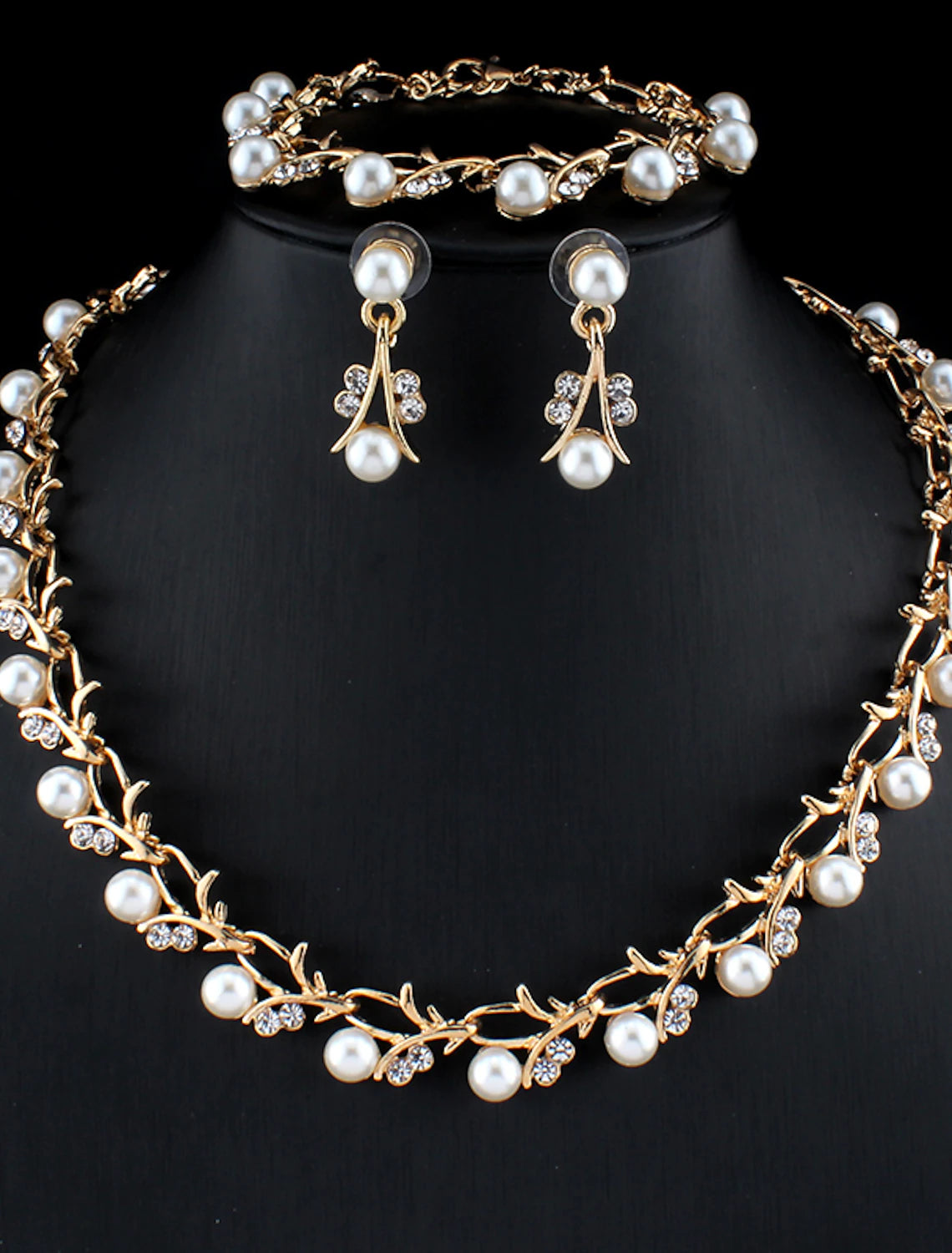 Bridal Jewelry Sets Two-piece Suit Imitation Diamond 1 Necklace Earrings Women's Elegant Luxury Briolette Drop Love Jewelry Set For Wedding Party Evening Gift