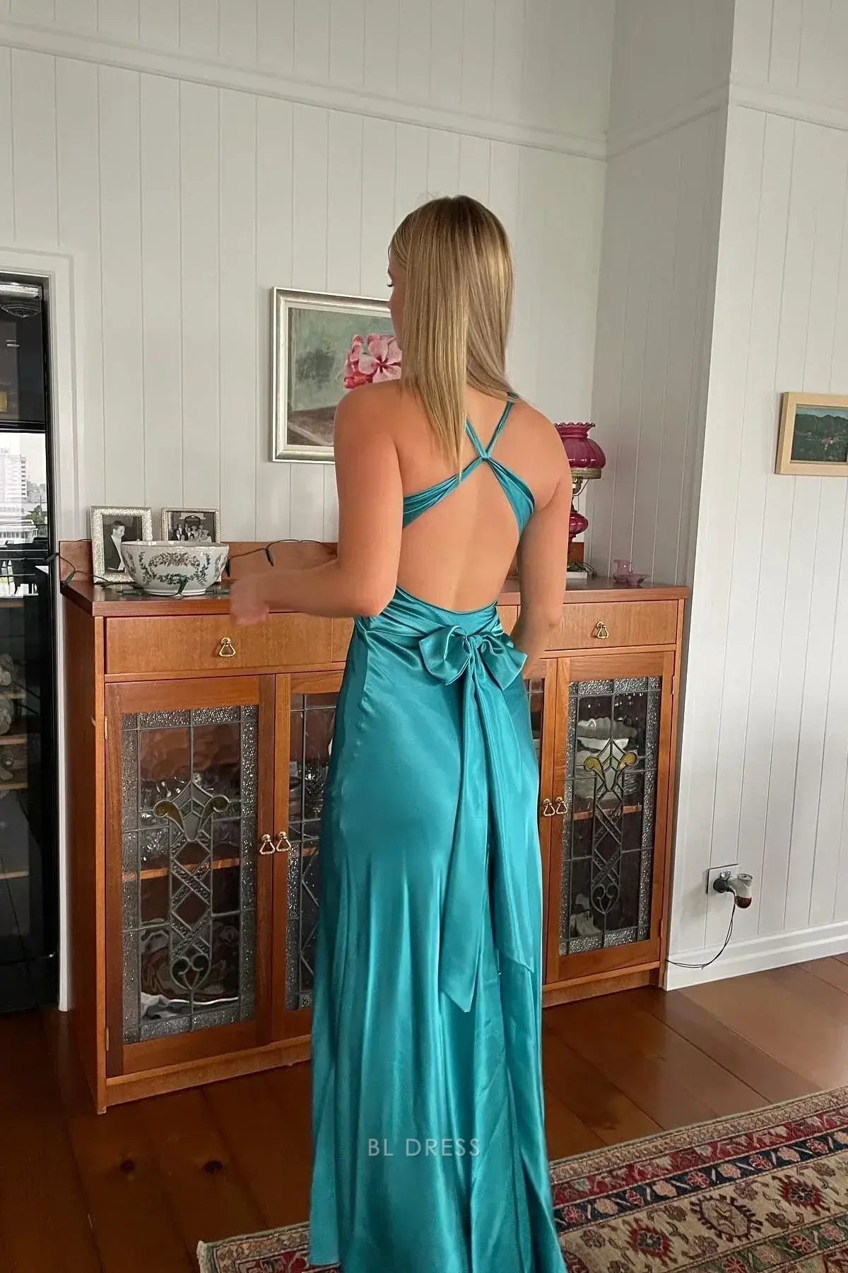 Sheath Sexy V Neck Backless Long formal dresses Bridesmaid Dresses evening gown Prom Dress