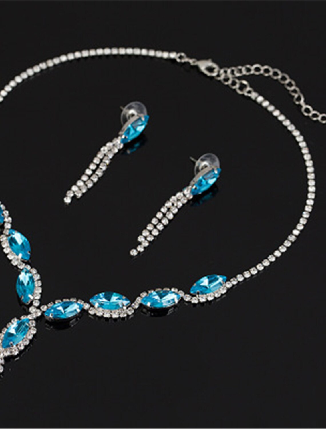 Stud Earrings 1 set White AAA Cubic Zirconia Alloy 1 Necklace Earrings Women's Stylish Luxury Lovely Tennis Chain Mini Jewelry Set For Party Wedding Engagement / Choker Necklace / Bridal Jewelry Sets