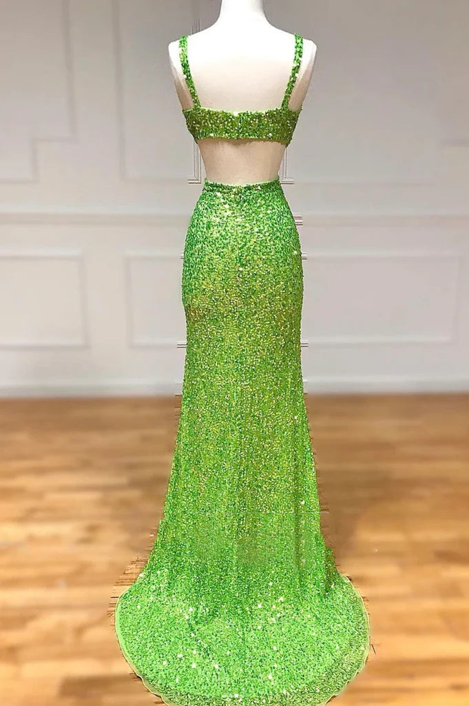 Mermaid Sequins Long Prom Dresses