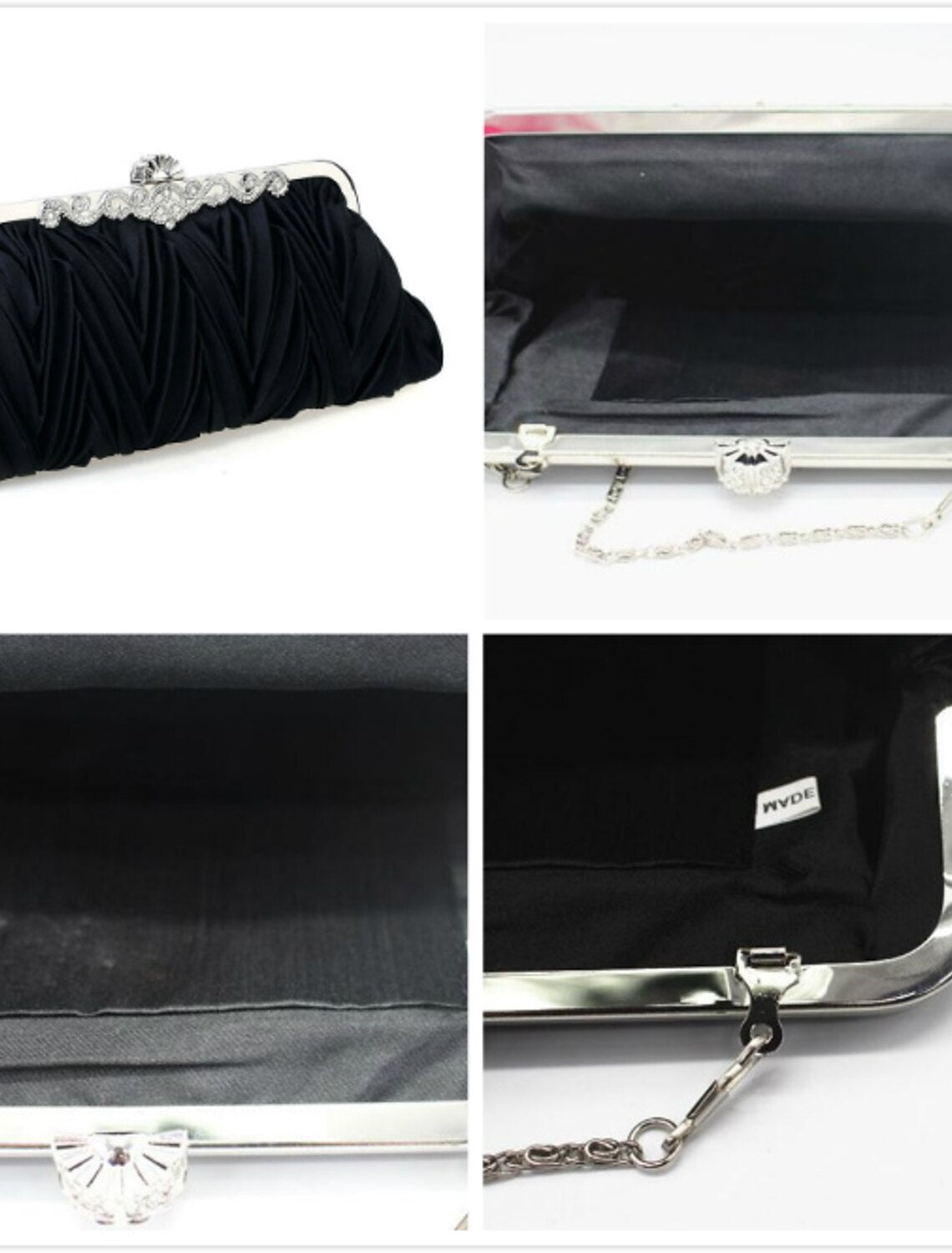 Women's Clutch Bags Satin Metal PU Leather  Wedding Party Crystal / Rhinestone