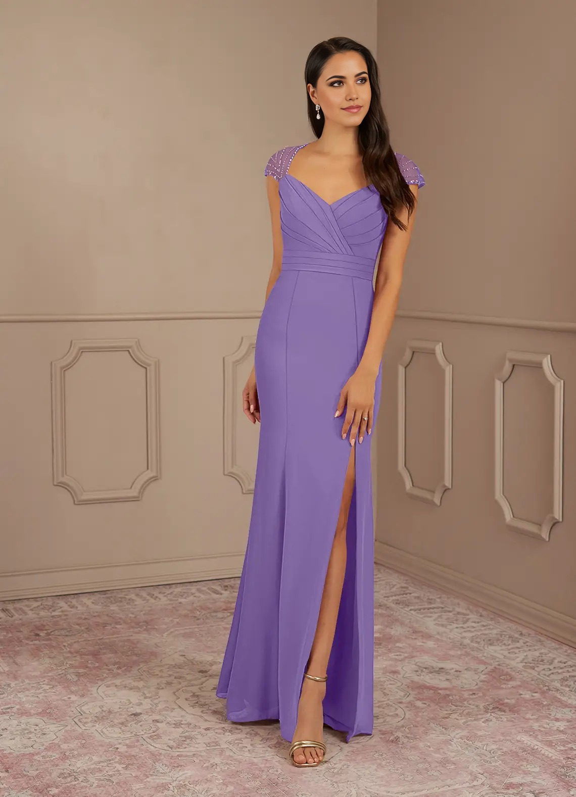 Mermaid Sequins Chiffon Tahiti formal dresses evening dress Mother of the Bride Dresses