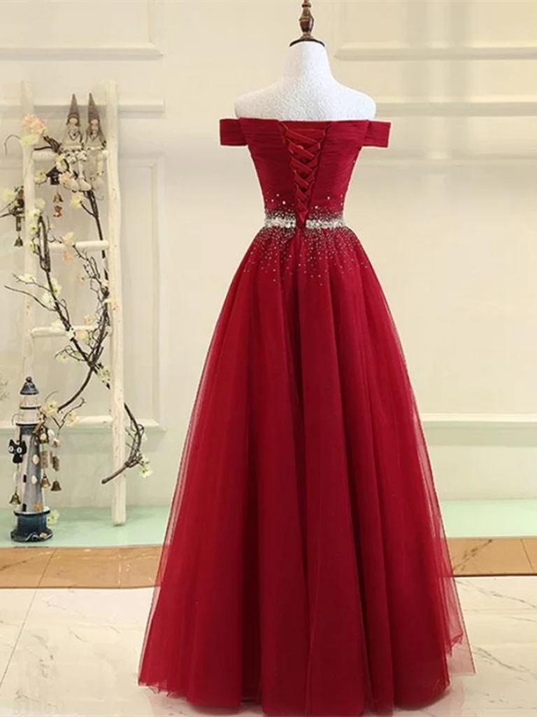 A-line Off Shoulder Prom Dress Formal Dress Evening Dress