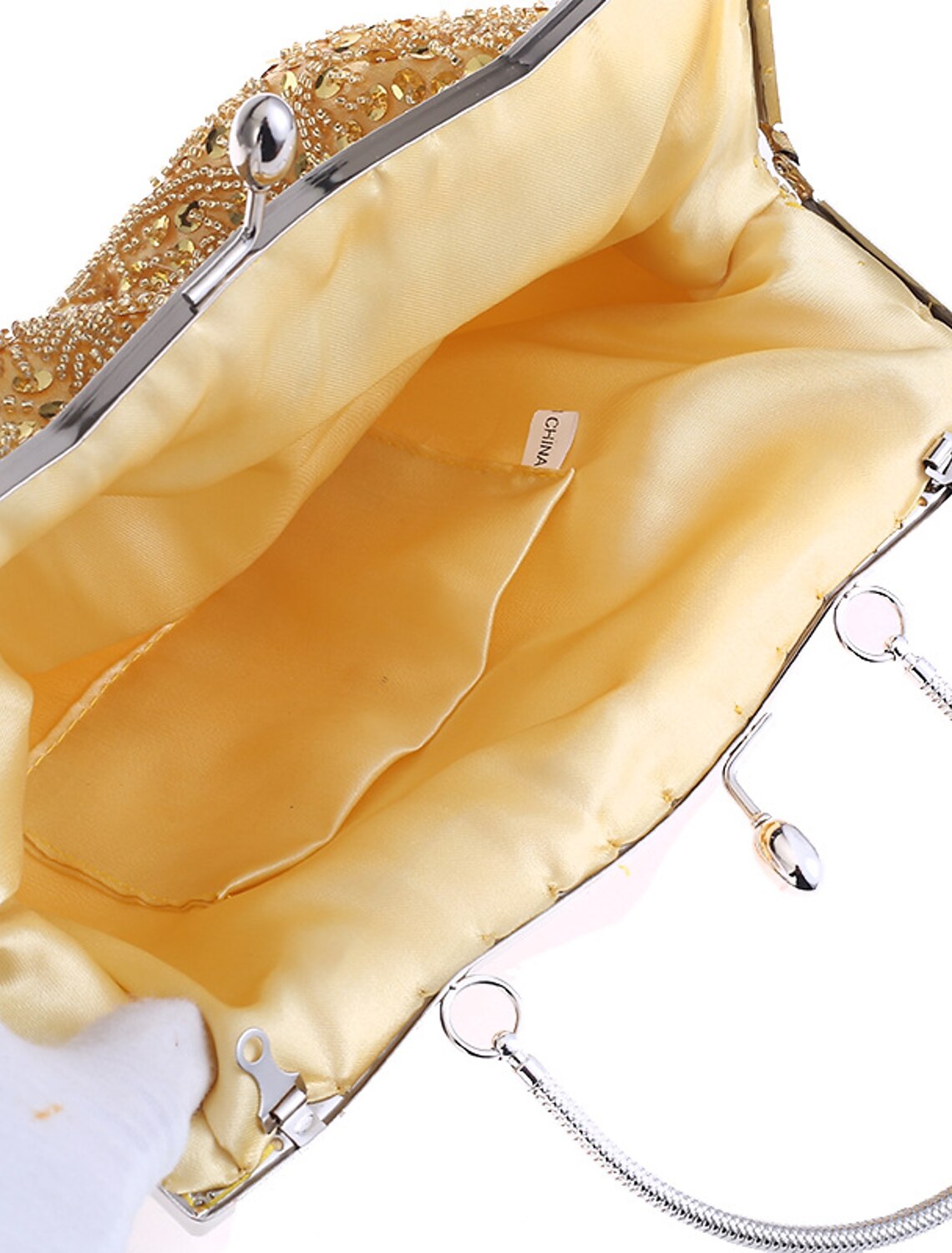 Women's Vintage Beaded Clutch Bag - Elegant Polyester for Evening & Wedding Parties