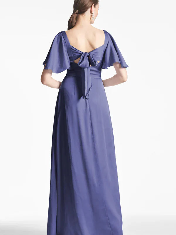 A Line Neck Floor Length Mother Of The Bride Dresses