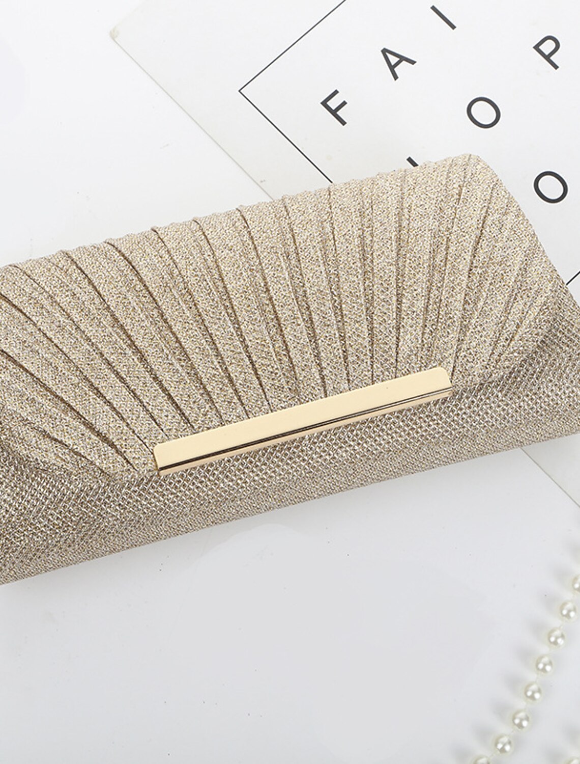Women's Evening Bag Clutch Bags Polyester for Evening Bridal Wedding Party with Crystals Chain Color