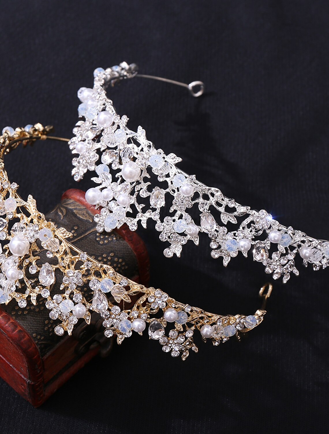Crown Tiaras Headbands Headpiece Imitation Pearl Rhinestone Wedding Party / Evening Retro With Faux Pearl Crystal / Rhinestone Headpiece Headwear