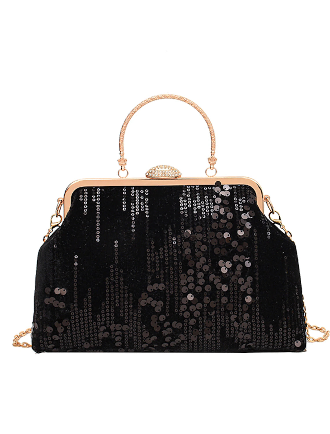 Damen-Handtasche, Clutch, Kuppeltasche, synthetisch, für Partys, Brautpartys, Hochzeitsfeiern, Pailletten, großes Fassungsvermögen, faltbar, geometrisch