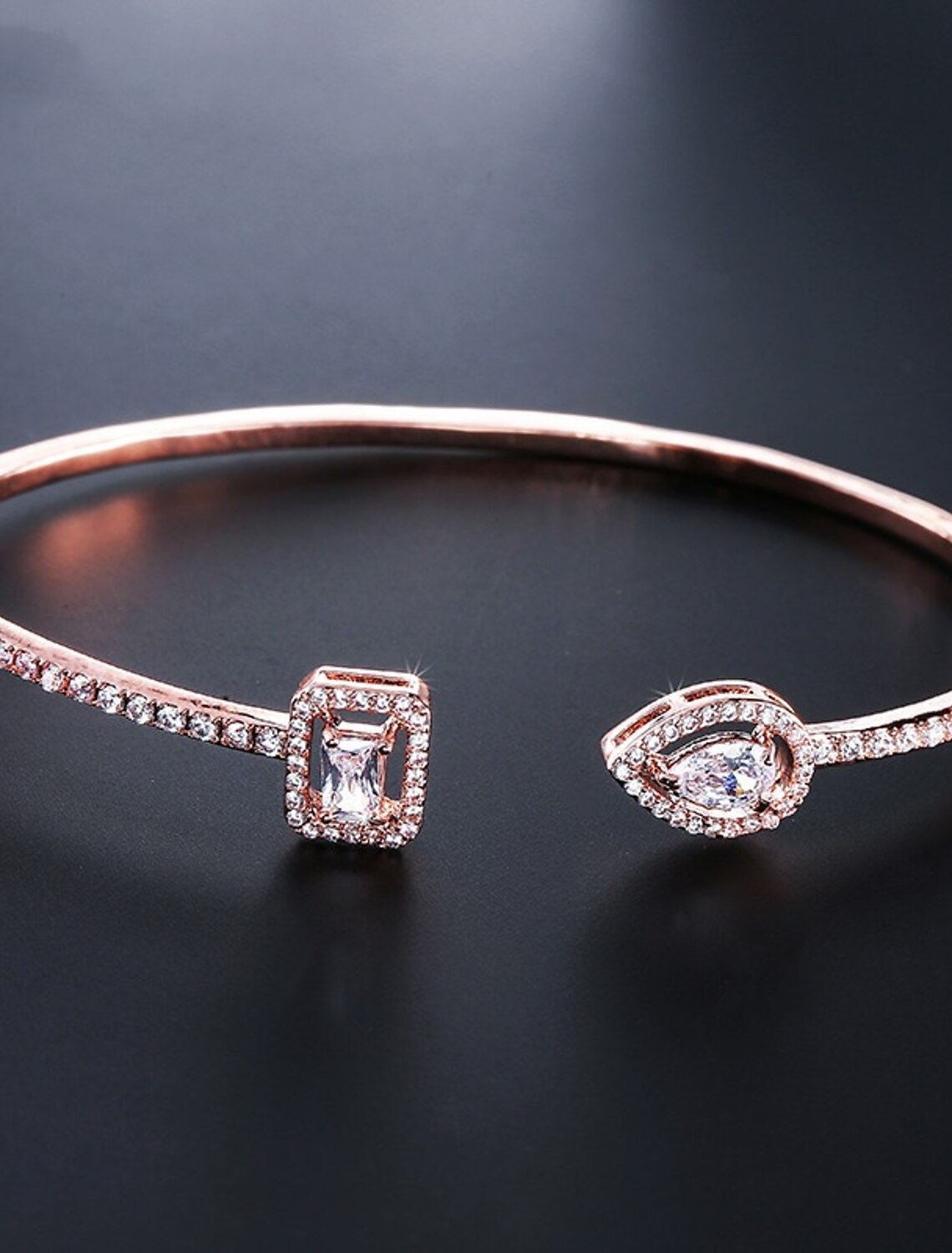 Women's Zircon Bracelet Bangles Classic Drop Fashion Trendy Copper Bracelet Jewelry Silver / Rose Gold / Golden For Party Gift
