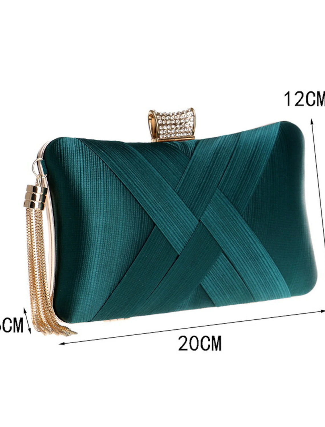 Damen Clutch Abendtasche Wristlet Clutch Taschen Seide Party Brautparty Urlaub Quaste Kette Große Kapazität