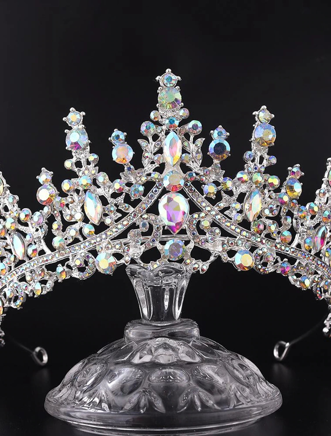 Kristall-Hochzeits-Tiara für Frauen, Krone, königliche Königin, Stirnband, Metall, Prinzessin, Braut, Quinceanera, Kopfschmuck, Geburtstag, Abschlussball, Festzug, Halloween, Kostüm, Cosplay