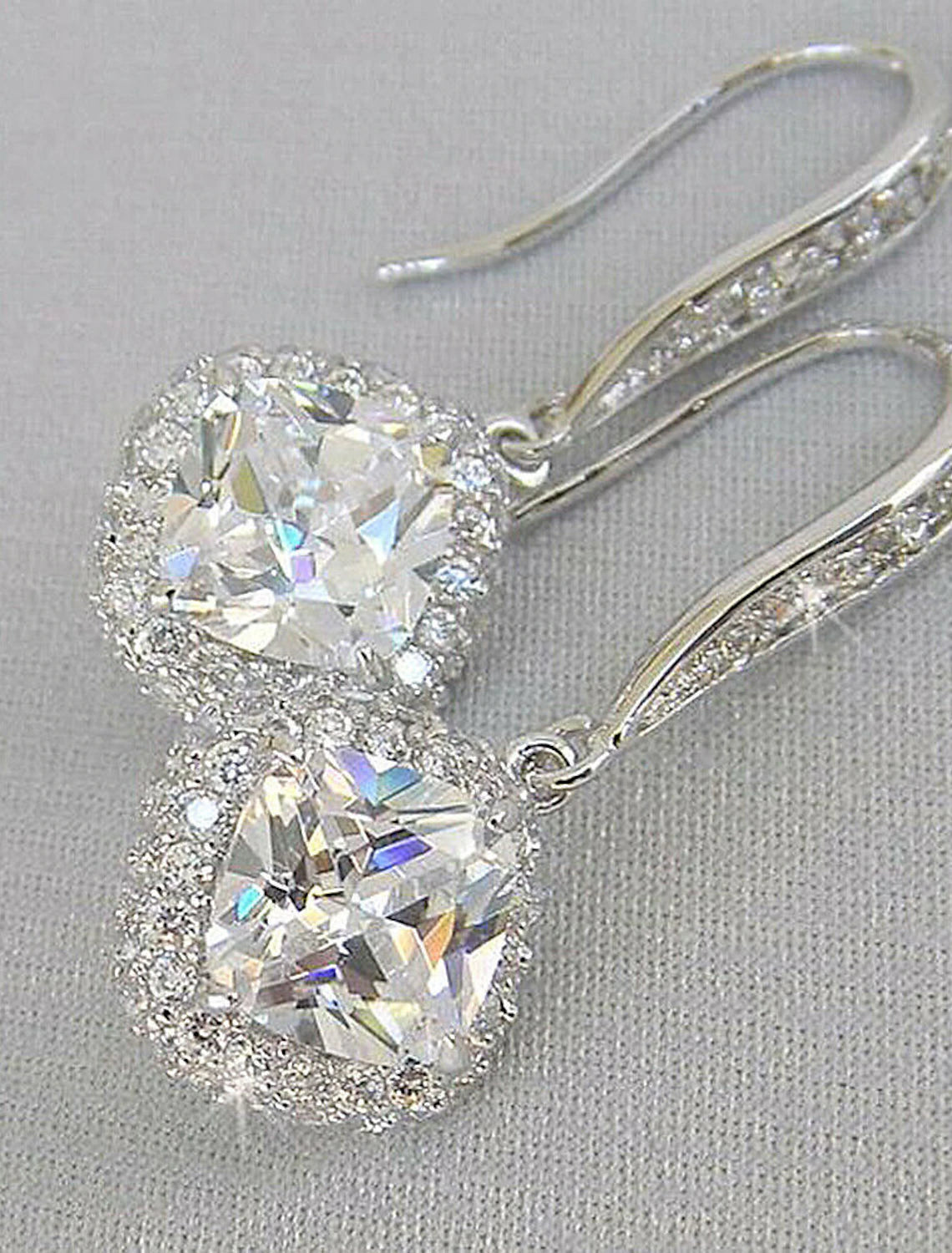 Women's Zircon Earrings Classic Precious Stylish Simple Earrings Jewelry White For Wedding Party 1 Pair