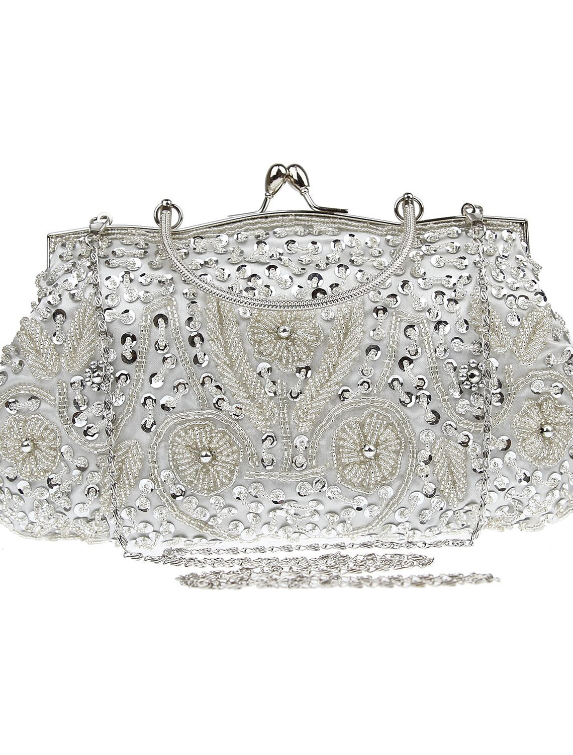 Women's Vintage Beaded Clutch Bag - Elegant Polyester for Evening & Wedding Parties