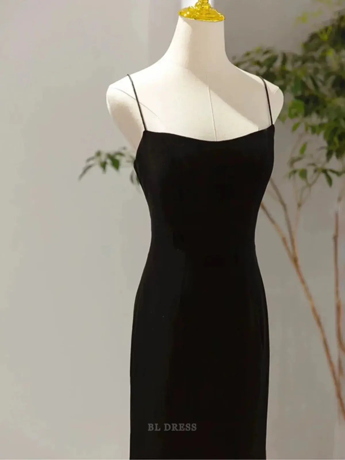 Mermaid Spaghetti Straps Black Sexy Long formal dresses Bridesmaid Dresses evening gown Prom Dress