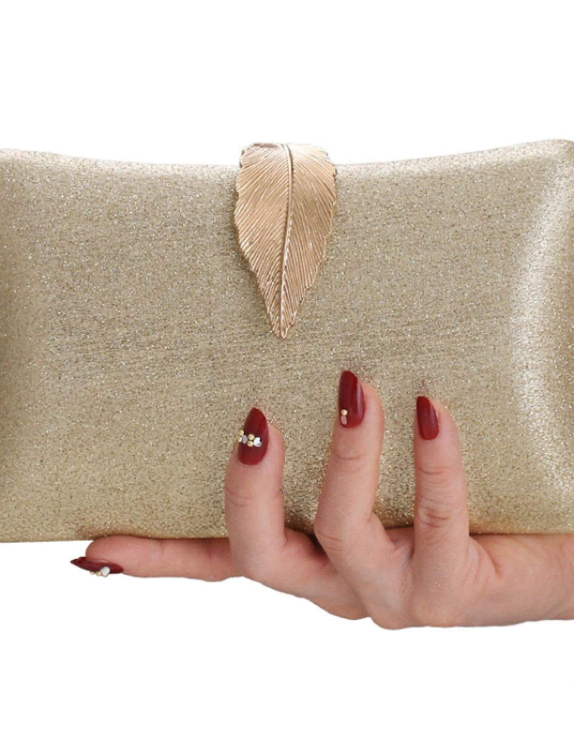 Damen Clutch Abendtasche Handgelenk Clutch Taschen PU Leder Party Weihnachten Dusche Knöpfe Kette Große Kapazität Leicht Langlebig Einfarbig