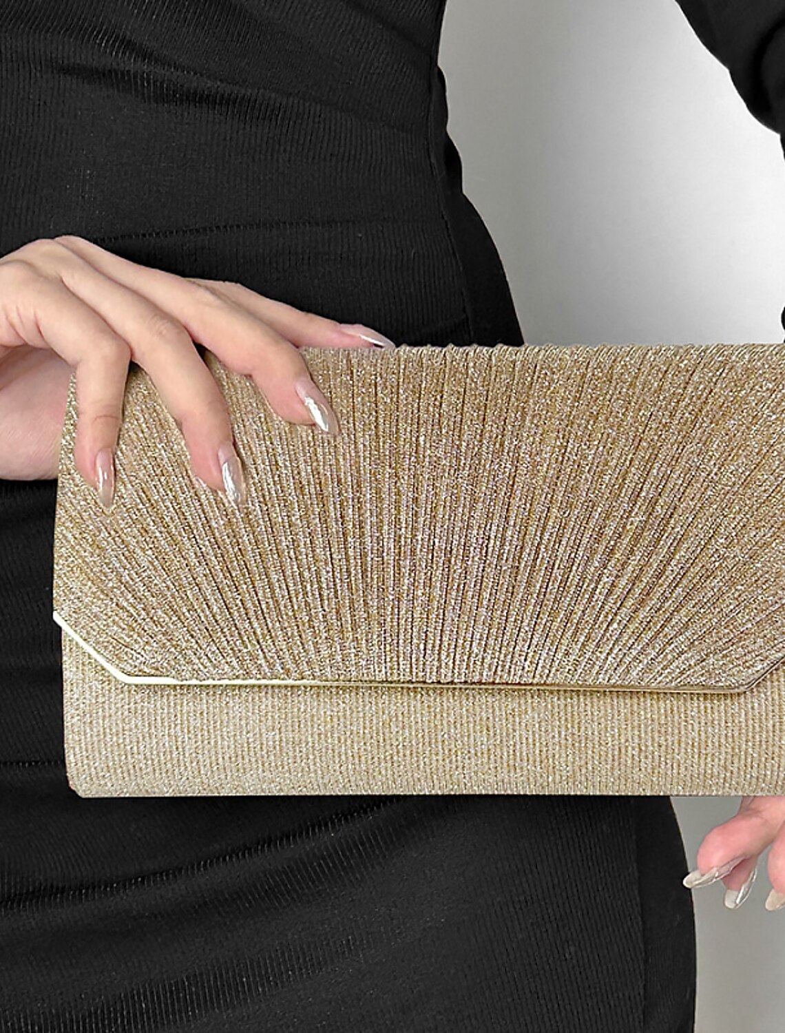 Damen Clutch Abendtasche Handgelenk Clutch Taschen PU Leder Party Alltag Kette Große Kapazität Leicht Langlebig Einfarbig