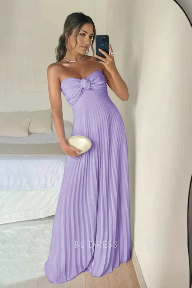 A Line Elegant Sweetheart Long formal dresses Bridesmaid Dresses evening gown Prom Dress with Ruffles