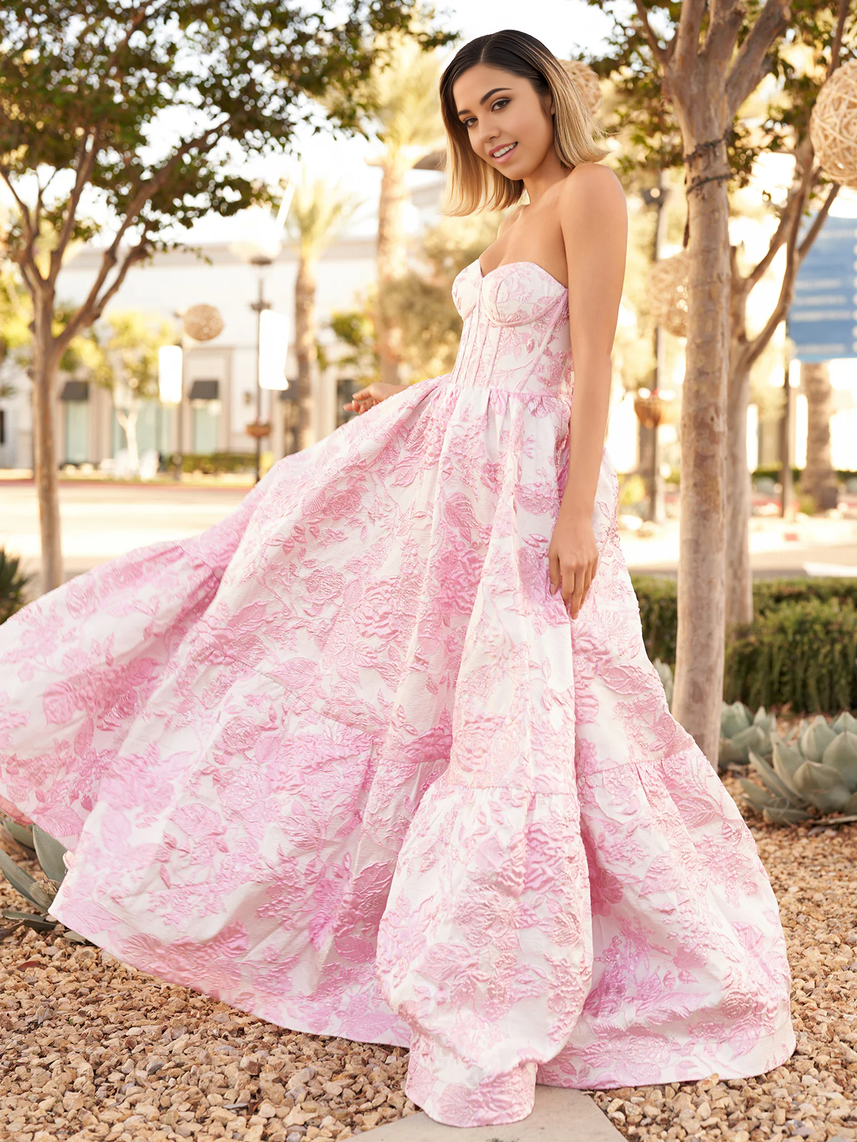 A-Line Sweetheart Floral Printed Long formal dresses Bridesmaid Dresses evening gown Prom Dress