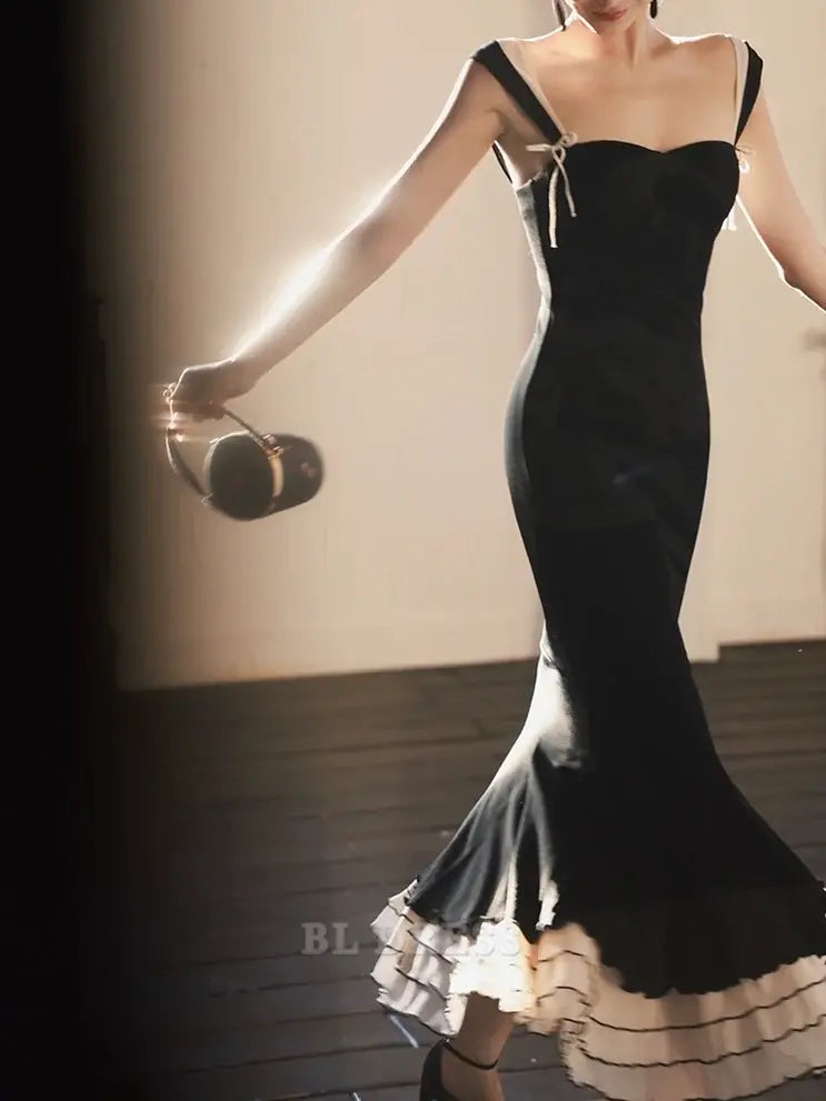 Mermaid Elegant Sweet Black formal dresses Bridesmaid Dresses evening gown Prom Dress