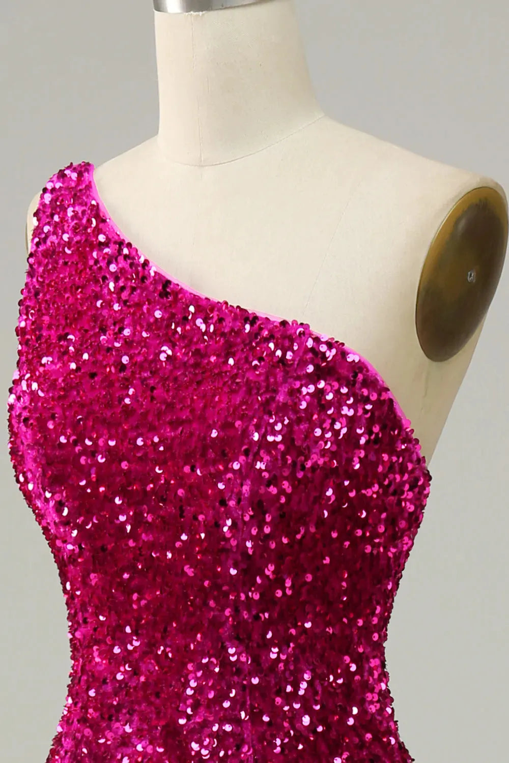 Mermaid One Shoulder Sequin Prom Dress