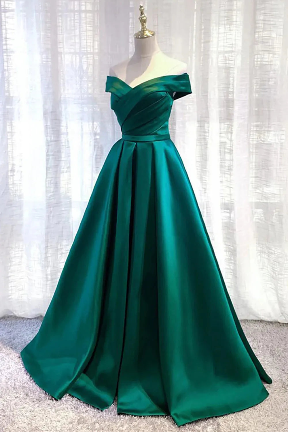 A Line Off the Shoulder Elegant Long Prom Dress