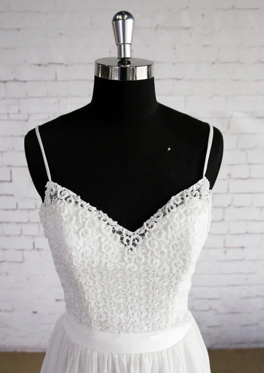 A-Linie Chiffon-Spitzen-Brautkleid