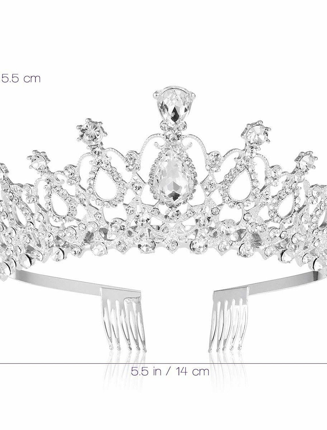 Crystal Tiara Crown for Women Prom Queen Crown Quinceanera  Crowns Princess Crown Rhinestone Crystal Bridal Crowns Tiaras for Women Silver Gold Color