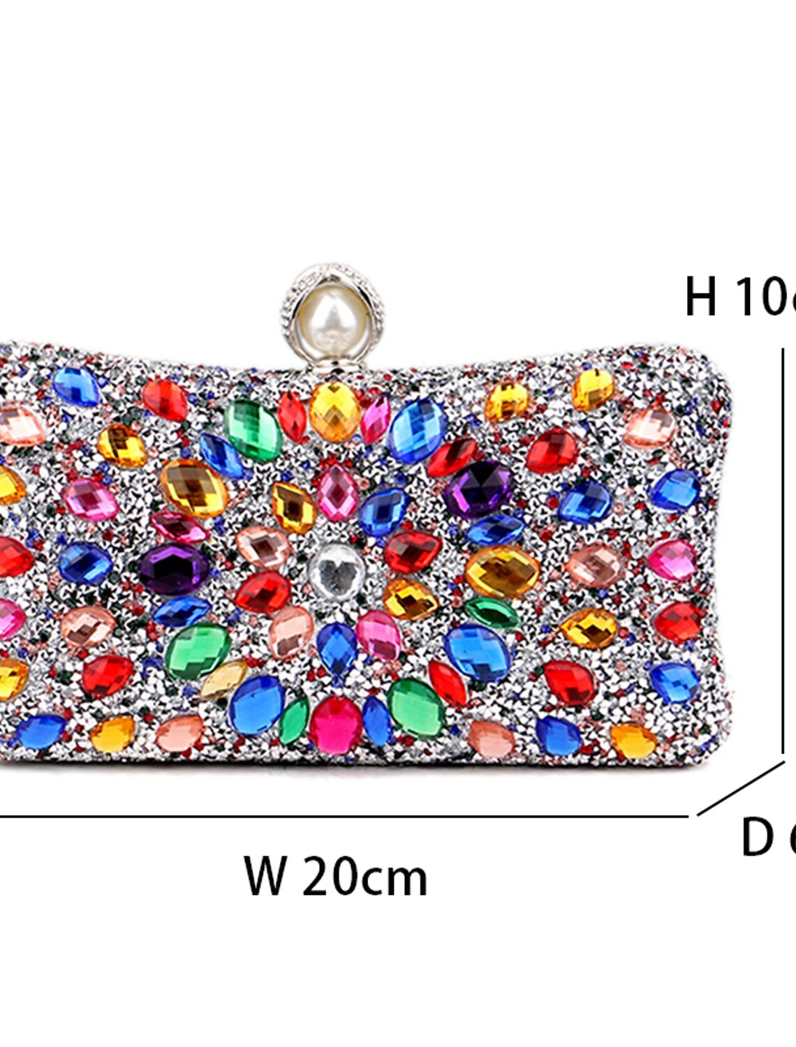 Women's Clutch Evening Bag Wristlet Clutch Bags Party Daily Bridal Shower Rhinestone Pearls Chain Large Capacity Lightweight Durable