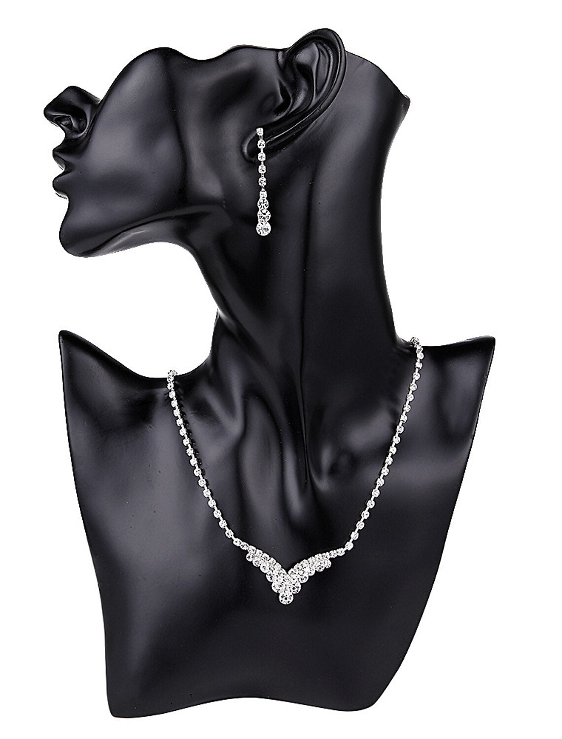 Bridal Jewelry Sets 2pcs Rhinestone 1 Necklace Earrings Women's Cute Personalized Classic Precious irregular Jewelry Set For Christmas Street Carnival