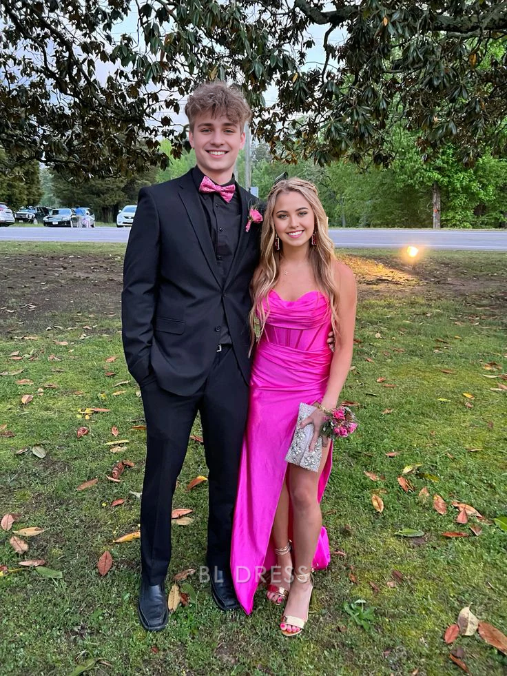 Mermaid Sweetheart Corset Satin Sweep Train Formal Dresses Bridesmaid Dresses evening gown Prom Dress