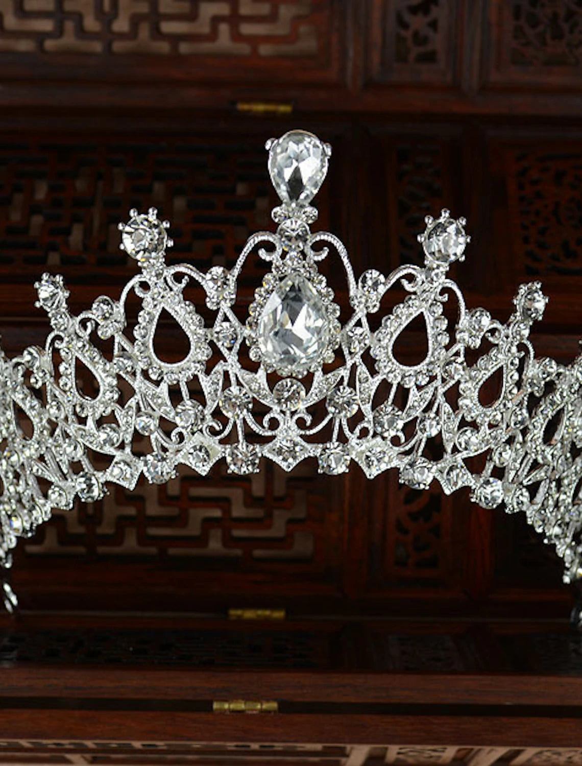 Crystal Tiara Crown for Women Prom Queen Crown Quinceanera  Crowns Princess Crown Rhinestone Crystal Bridal Crowns Tiaras for Women Silver Gold Color