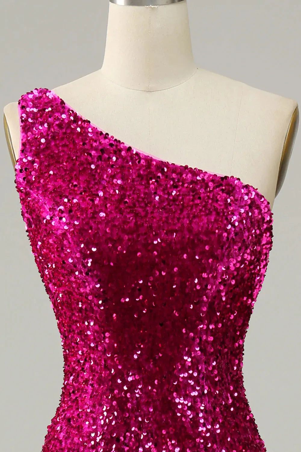 Mermaid One Shoulder Sequin Prom Dress