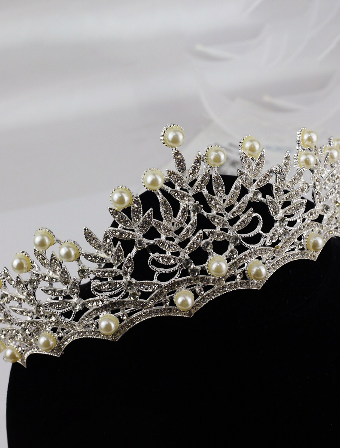 Crown Tiaras Headpiece Imitation Pearl Wedding Party / Evening Headpieces With Rhinestone Imitation Pearl Headpiece Headwear