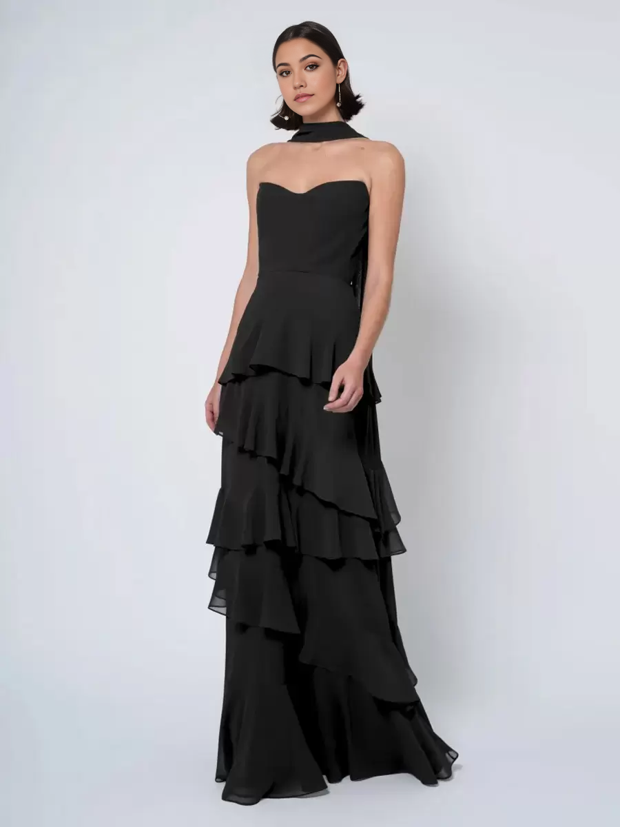 A-line Sleeveless Floor-Length Backless Chiffon formal dresses Bridesmaid Dresses evening gown Prom Dress