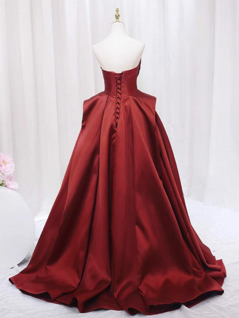 A-Line Satin Long Prom Dress