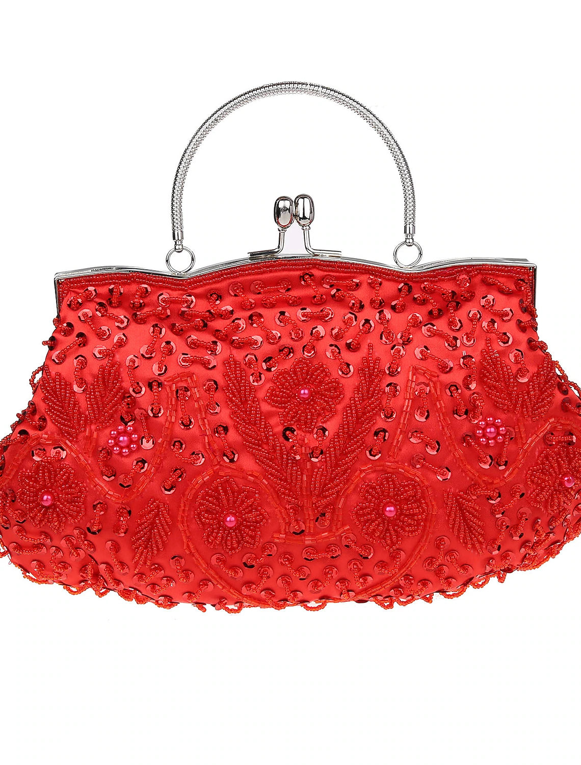 Women's Vintage Beaded Clutch Bag - Elegant Polyester for Evening & Wedding Parties