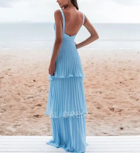 A-line Sweetheart Charming Blue formal dresses Bridesmaid Dresses evening gown Prom Dress