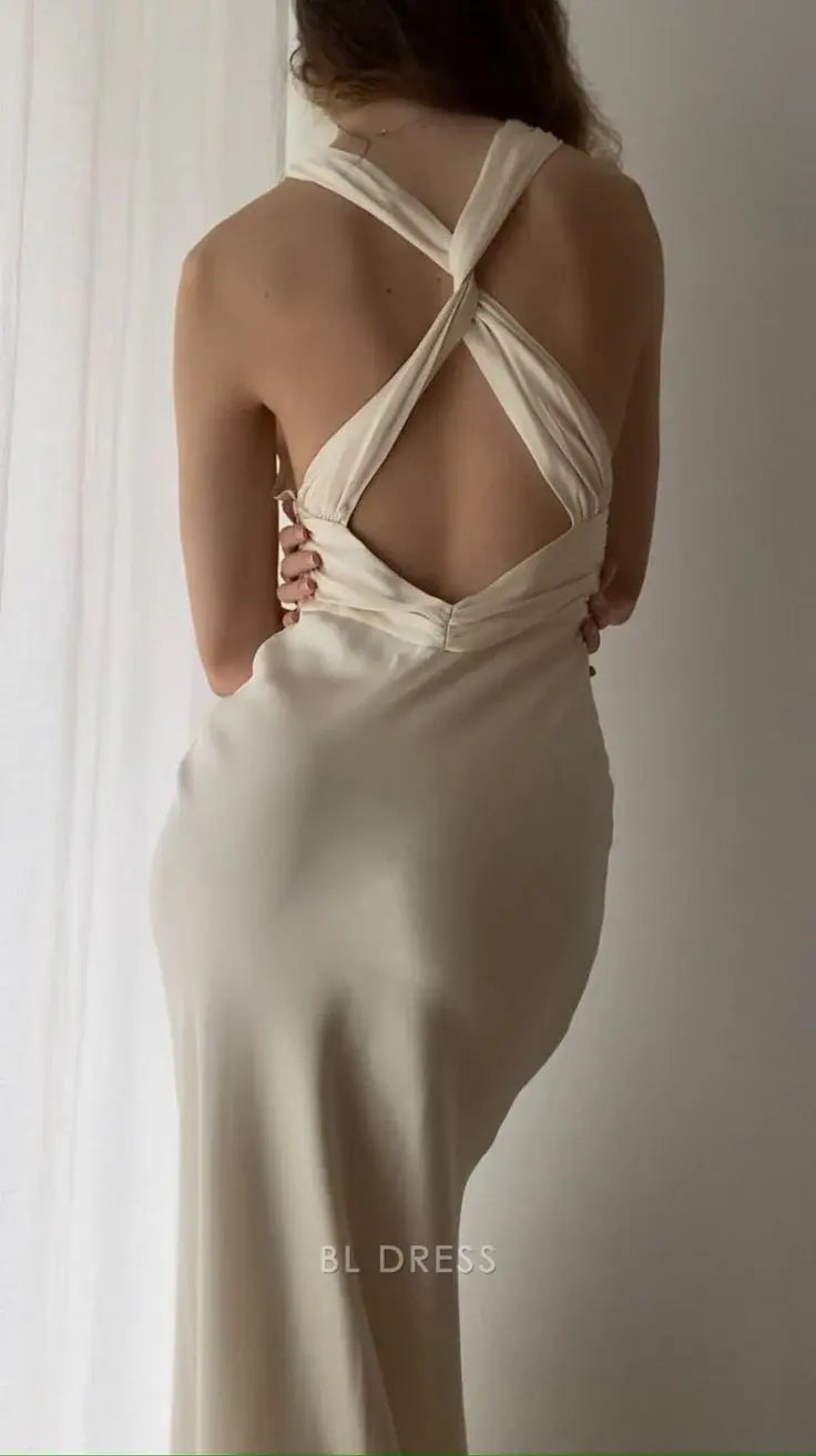 Sheath Deep V Neck Backless formal dresses Bridesmaid Dresses evening gown Prom Dress