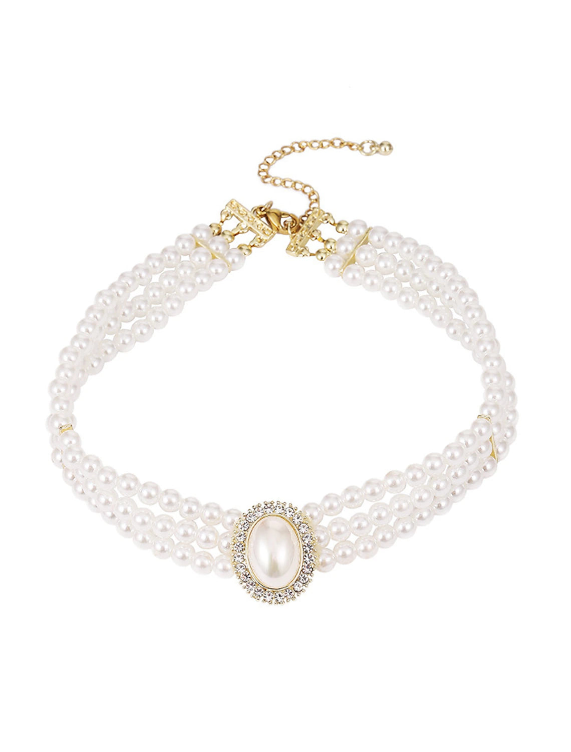 Jewelry Set 1 set Imitation Pearl Rhinestone 1 Necklace Earrings Women's Elegant Layered Jewelry Set For Wedding Party Wedding Guest