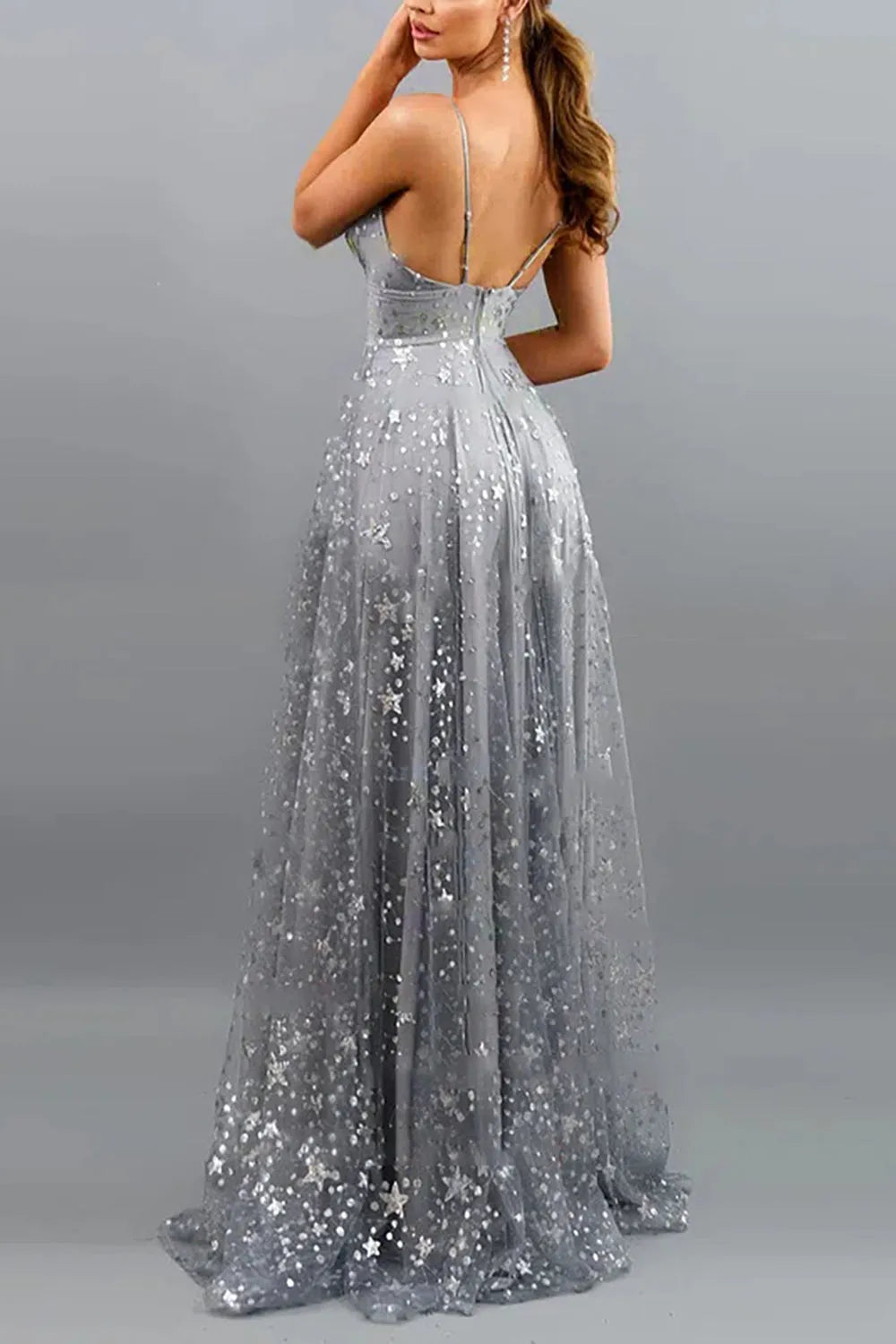 A-line Tulle Prom Dress with Slit